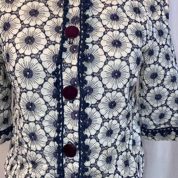 Jade by Melody Tam white and navy crop jacket - Picture 9 of 12